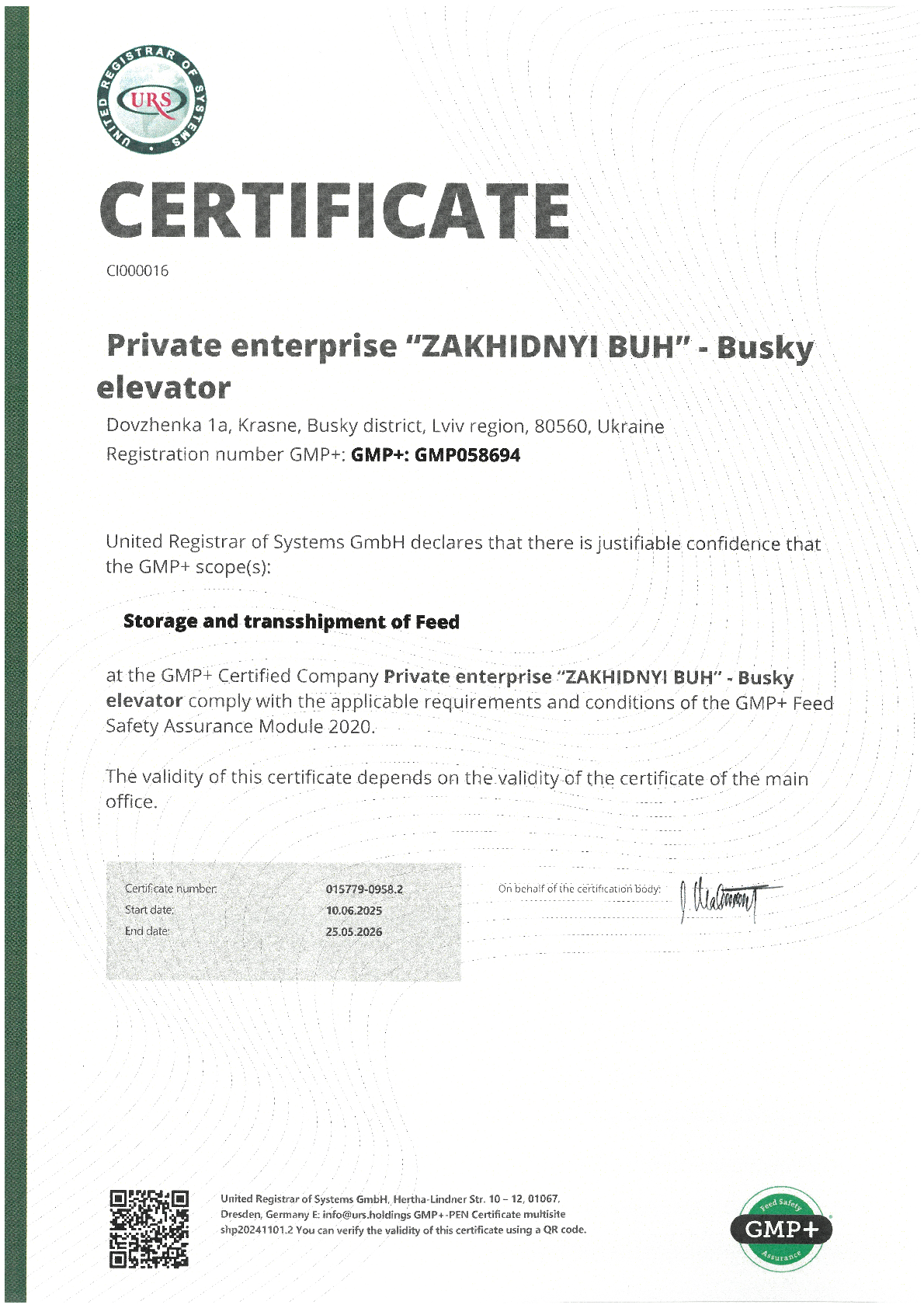 certificate