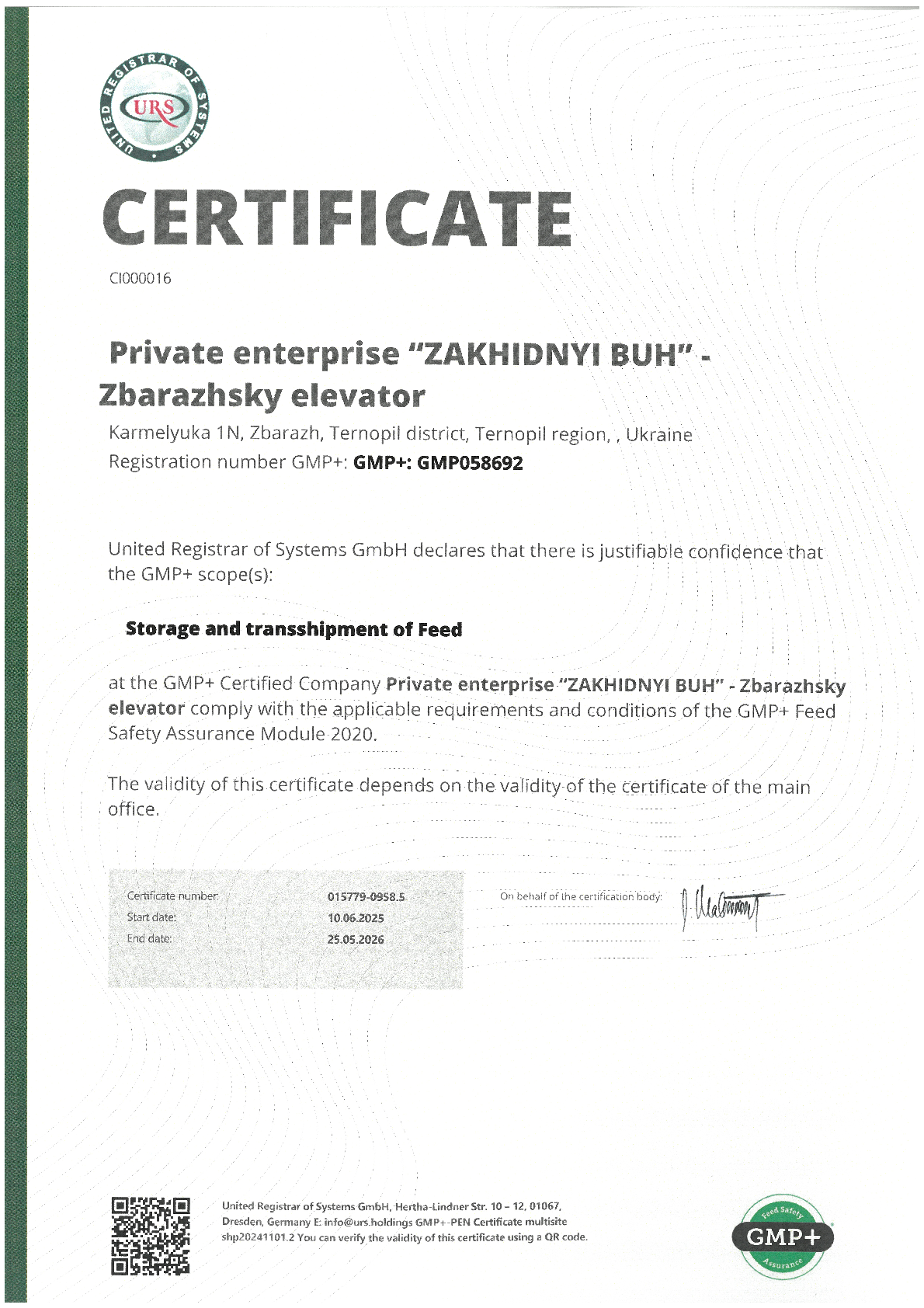 certificate