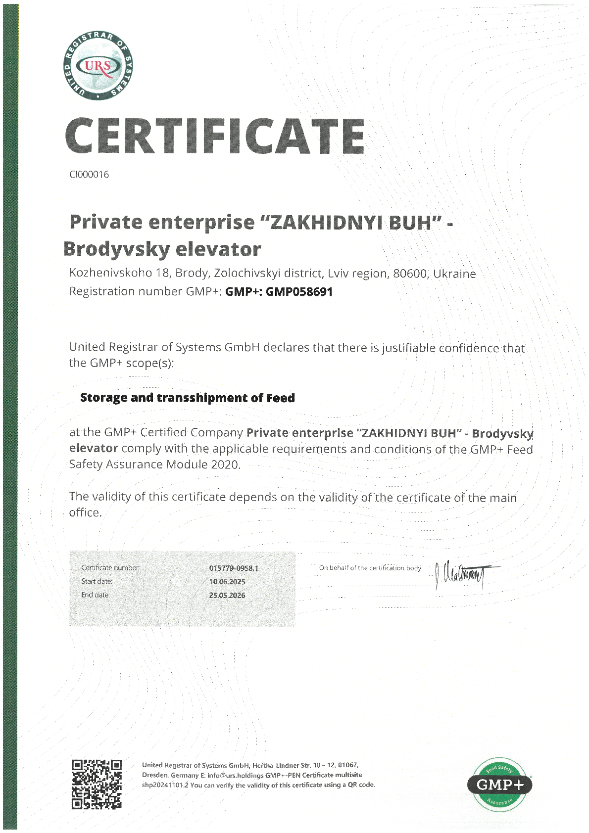 certificate